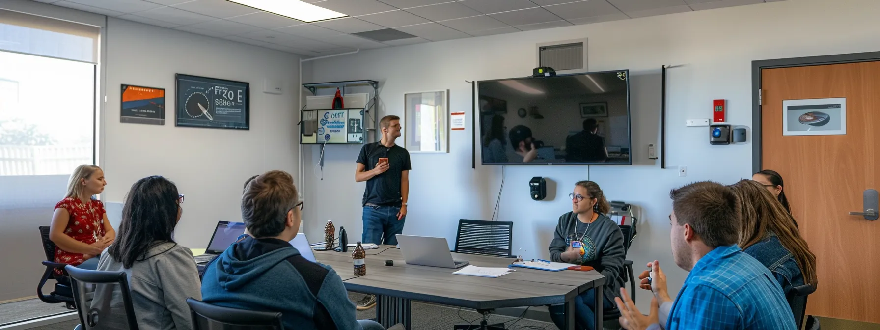 a group of people in a conference room discussing and strategizing about content marketing services to boost melbourne fl businesses.