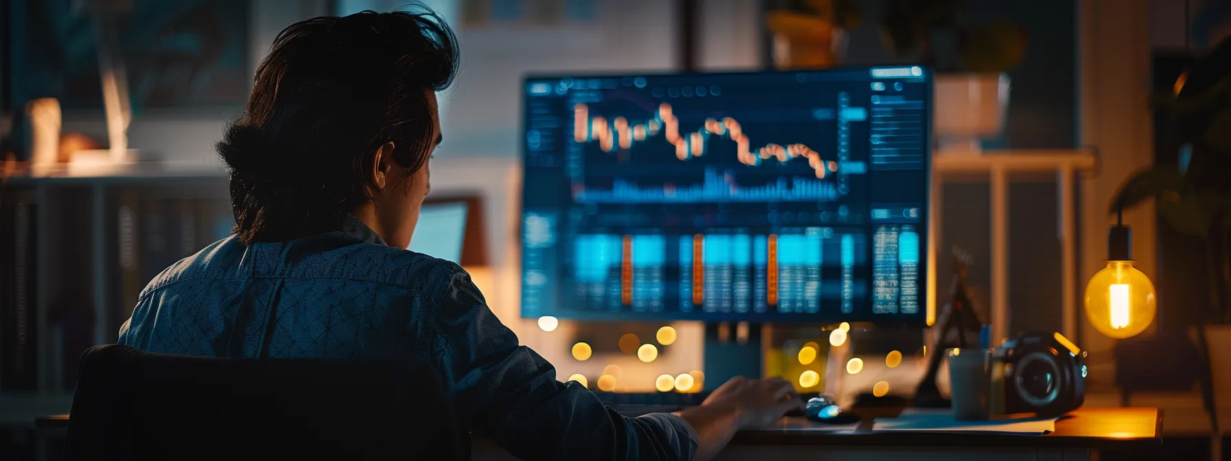 a person analyzing data on a computer screen while running a ppc campaign.