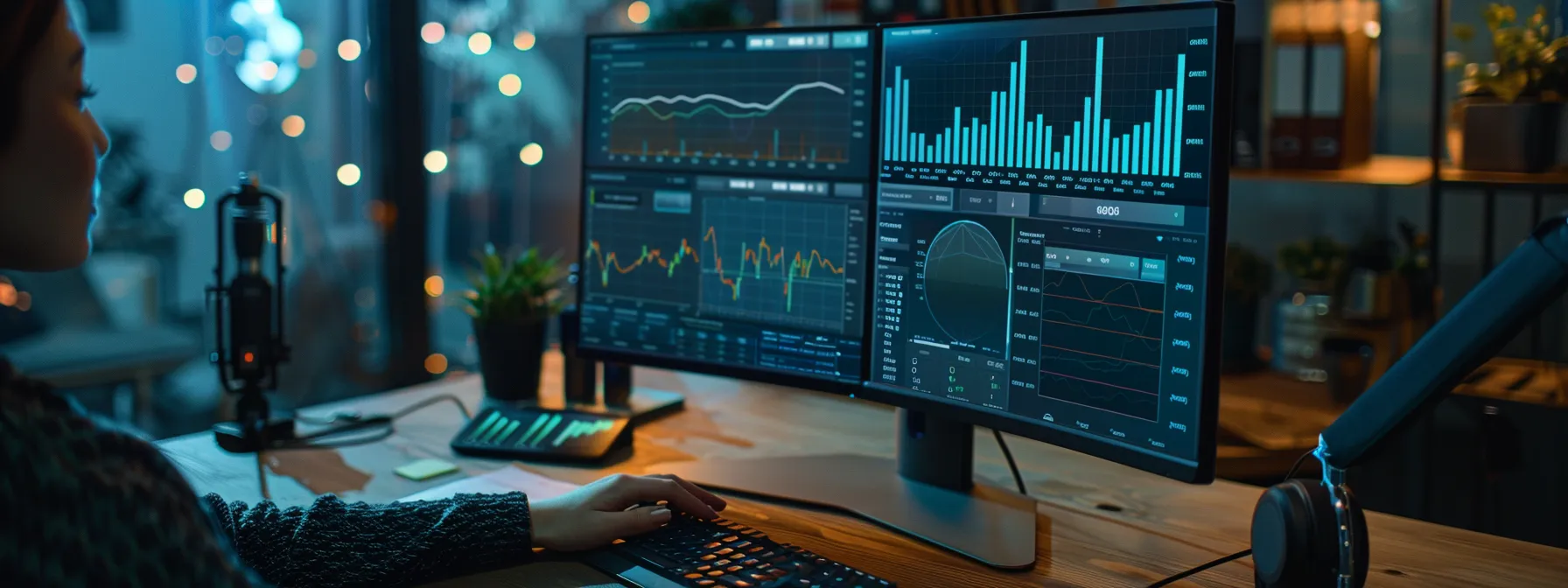 a person analyzing graphs and charts on a computer screen to track seo metrics for lead acquisition success.