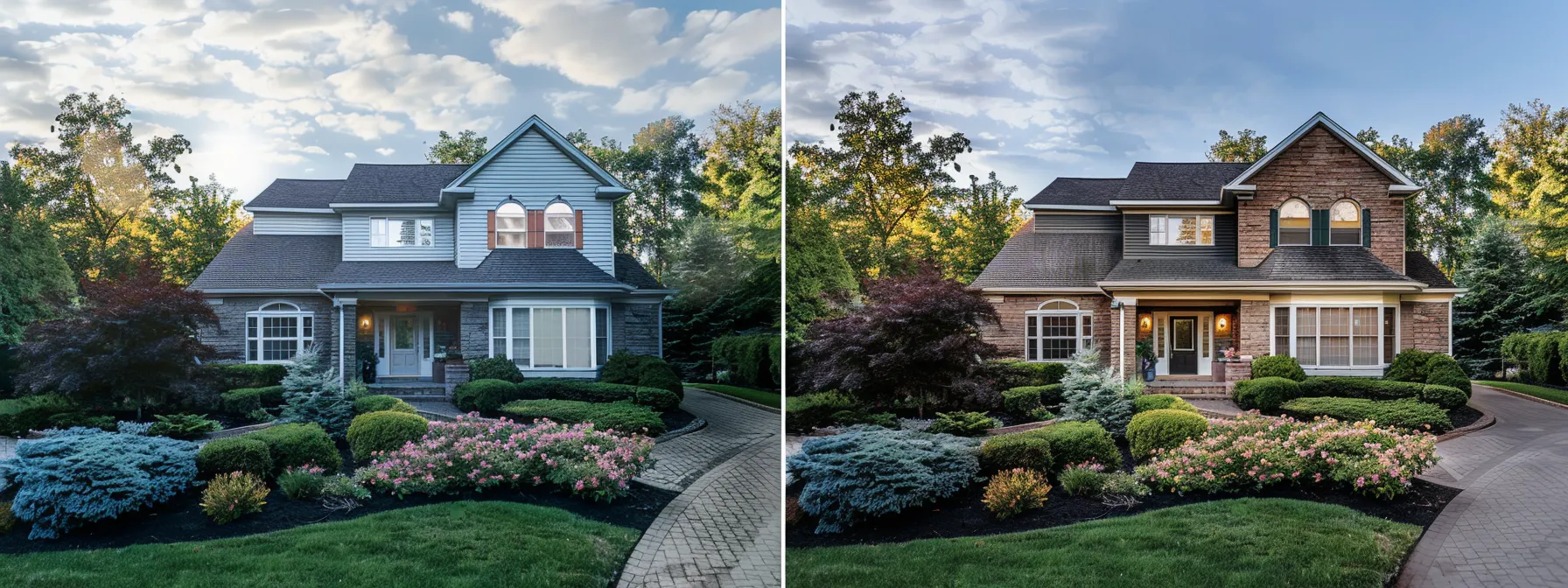 a landscaper posting striking before-and-after photos on social media to showcase their projects and attract new local clients.