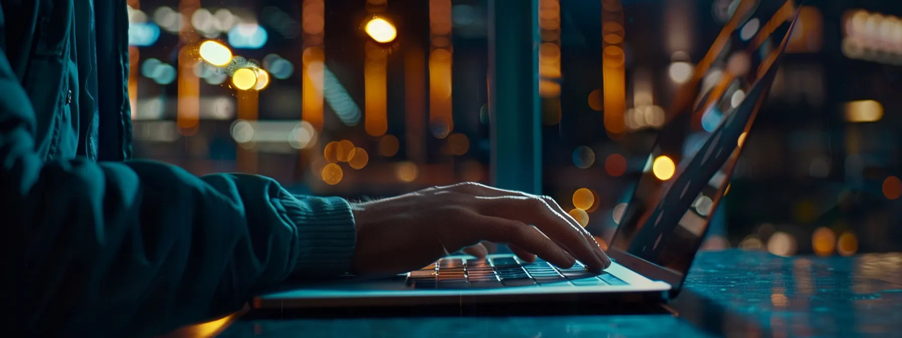 a person typing long-tail keywords into a search engine on a laptop in melbourne.