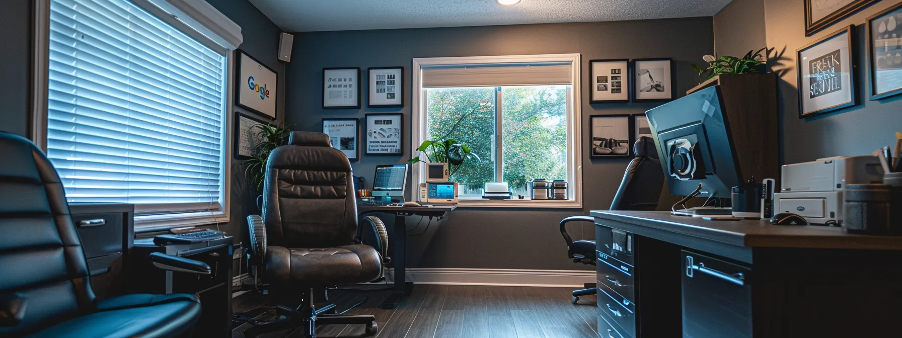 a chiropractor's office with a prominently displayed google my business listing and positive patient reviews.