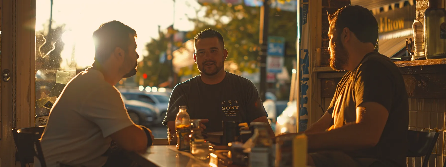 a locksmith speaking with local business owners and discussing ways to collaborate and create valuable content for backlinks.