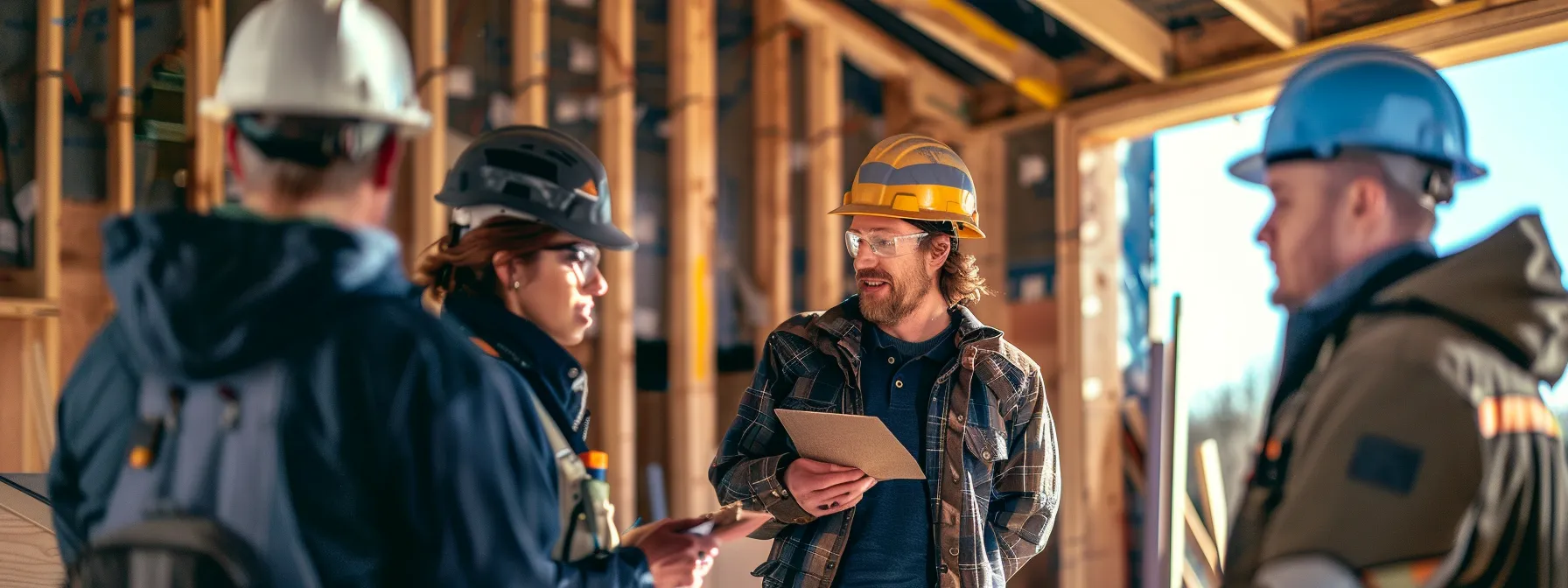 a group of people from a framing contractor business engaging in a local community project, showcasing their expertise and building relationships.