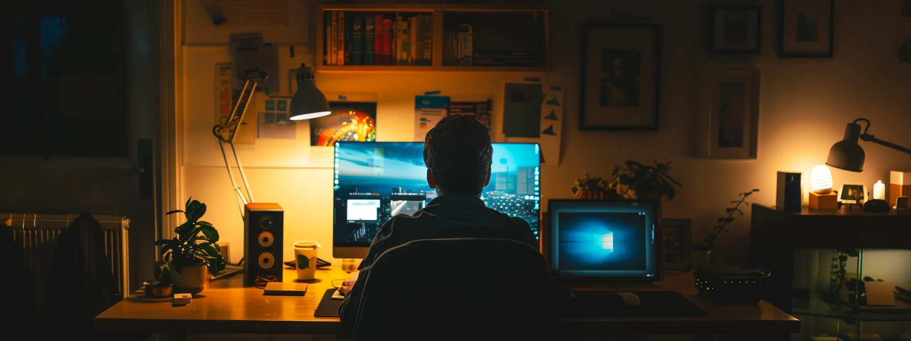 a person sitting at a computer, using keyword research tools to enhance their melbourne business's online presence.