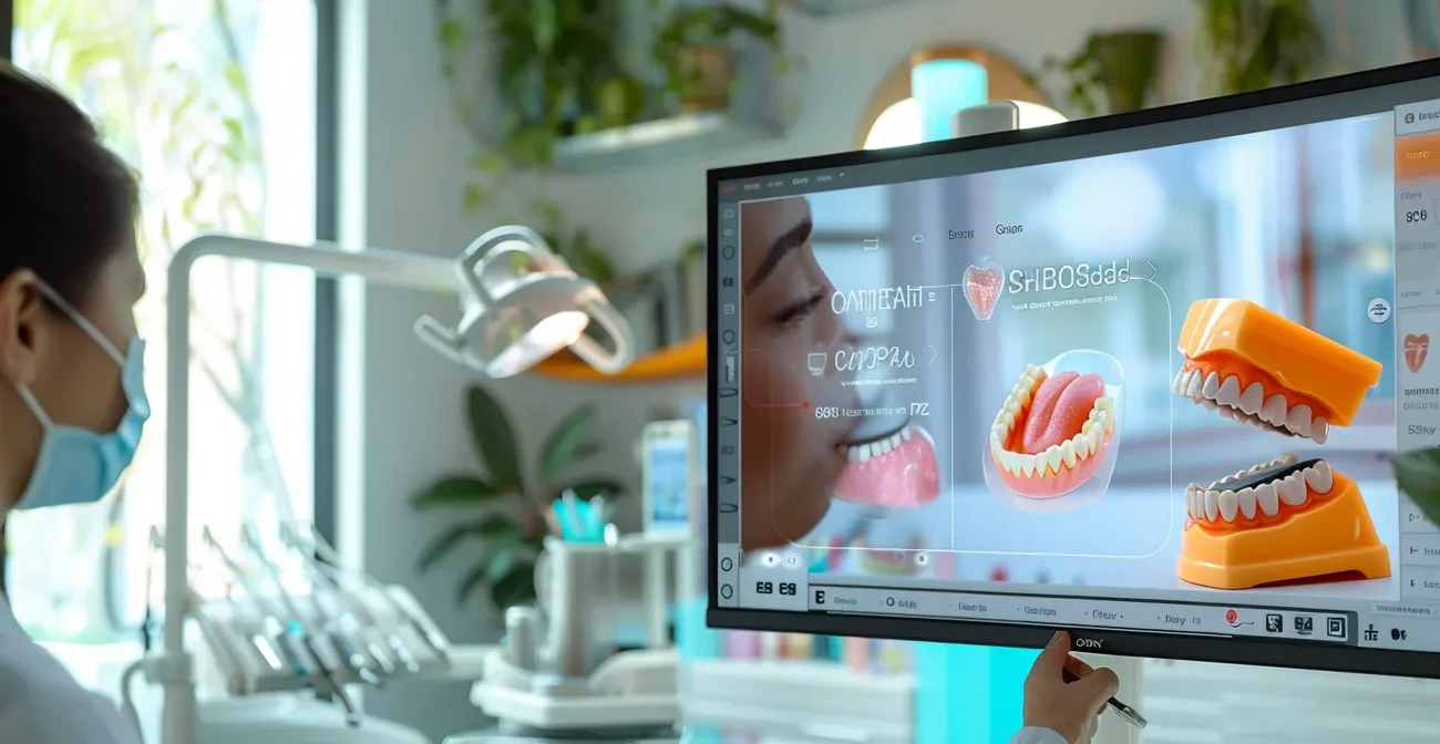a person navigating through a dental clinic website with seamless user experience.